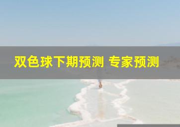 双色球下期预测 专家预测